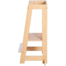 Roba ROB1697559591163 Torre de Aprendizaje Montessori Bambú FSC Ajustable 3 Niveles hasta 80 Kg Natural