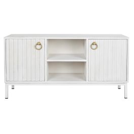 DKD Home Decor Mueble TV Moderno Blanco Dorado 120 x 40 x 60 cm