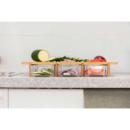 Kinvara Tabla Bambu con 3 Compartimentos 40x28x6 cm
