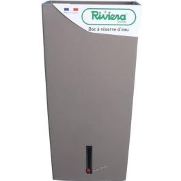 Riviera Maceta cuadrada Eva Nueva de plástico con reserva de agua, 28x28x52 cm, 31 L, Taupe
