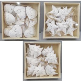 DKD Home Decor Set de 10 Decoración Colgante Navidad Moderna Blanco Metal 12 x 3 x 12 cm Precio: 17.89000004. SKU: B1FMP55S8K