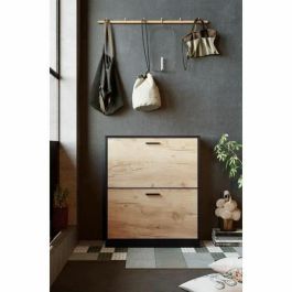 Zapatero 2 puertas - Decoración roble y negro Zapatero 2 puertas - Decoración roble y negro