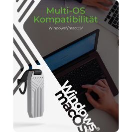 ICY BOX IB-1919M-C42 Caja Externa USB4 para M.2 NVMe SSD de Aluminio, 40 Gbit/s, Plata