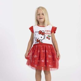 Vestido single jersey fantasia hello kitty 3 años