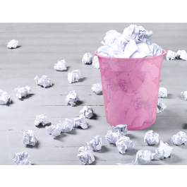 Liderpapel Papelera de Plástico Rosa Translúcido 13 Litros 275x285 mm