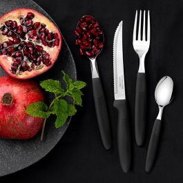 Tramontina Tenedor de Mesa Ipanema Negro 19,1 cm Acero Inoxidable Polipropileno Juego 3 uds