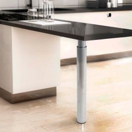 Rei Pata Extensible Cilíndrica Mod.406e Acero Acabado Aluminio Altura 71/110cm Para Mesas y Encimeras