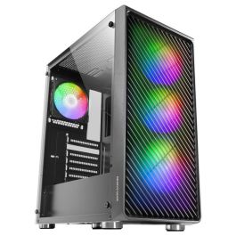 Mars Gaming MC - F Caja ATX con Ventana de Cristal Templado, 4 Ventiladores ARGB, Compatibilidad ATX, MicroATX, Mini-ITX