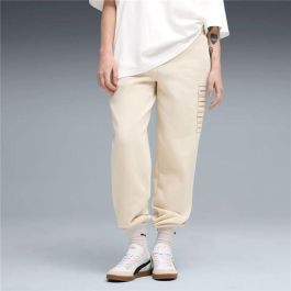 Pantalón Largo Deportivo Puma Maximal Metallic Com Beige Mujer