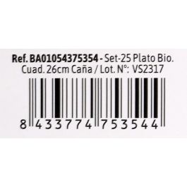 Algon Set 25 Platos Cuadrados Bio 26 cm Caña (8 Unidades)