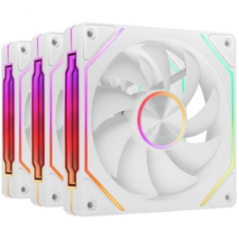 Mars Gaming MF-LINKFINITYKIT2 Pack 3 Ventiladores 12cm ARGB Infinity Mirror LINKFINITY PWM Blanco