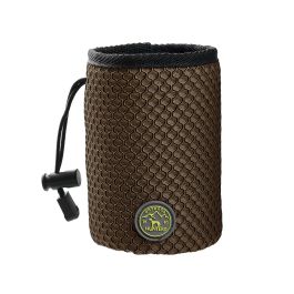 Hunter Bolsa Portapremios Hilo Basic Marrón para Perros, Entrenar y Guardar Snacks, Malla 3D con Clip Cinturón y Cordón