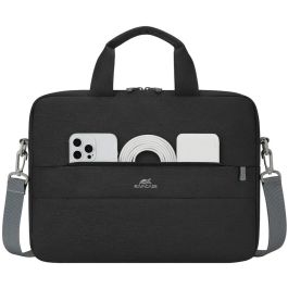 Rivacase 7522 Maletín para portátil Prater 14 pulgadas negro, de poliéster, con tirante para hombro y compartimento para tablet