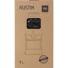 Inde Tarro Dispensador con Grifo 4L y Soporte de Metal, Medidas 17.4 x 30.5 x 16.9 cm