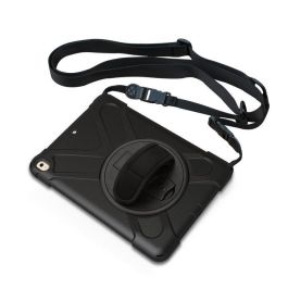 eSTUFF Funda Defender AUSTIN Antichoque para iPad Pro 10.5/Air 10.5 - Soporte Giratorio 360°, Correa Mano y Hombro - Negra