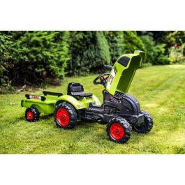 Falk Claas Arion Tractor de Pedales y Cargador Retroexcavadora con Remolque Basculante y Capó de Apertura para Niños 2-5 Años