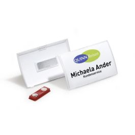 DURABLE Click Fold Placa Identificativa con Imán Polipropileno Transparente 40x75mm - 10 Unidades