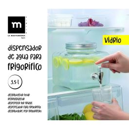 Inde Tarro Dispensador Frigo de Vidrio 3.5 Litros La Mediterran, 19 x 19 x 16.5 cm (6 Unidades)