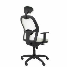 PIQUERAS Y CRESPO Silla Jorquera malla blanca asiento bali gris claro con cabecero fijo PIQUERAS Y CRESPO Silla Jorquera malla blanca asiento bali gris claro con cabecero fijo