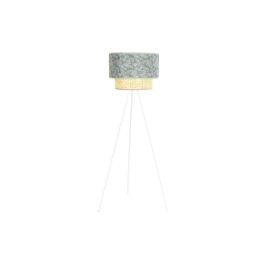 DKD Home Decor Lámpara de Pie Colonial Palmeras Verde Blanco 40x129x40cm Poliéster Metal E27, Desmontable, 50W