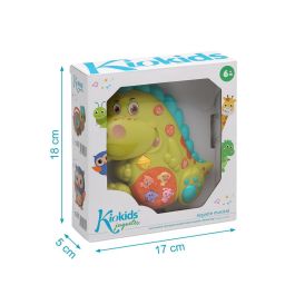 KioKids Dinosaurio Juguete Musical Interactivo con Sonidos y Luces, Multicolor, Asa y Fácil Transporte para Bebés +6 meses