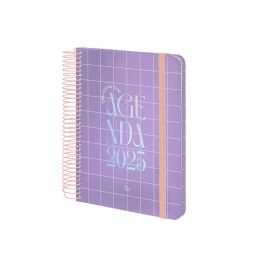 Agenda Espiral Liderpapel Kymolos A5 2025 Dia Pagina Malva Papel 70 gr