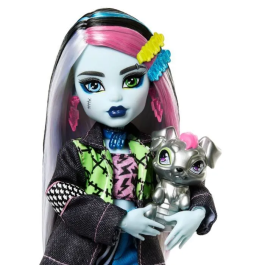 Monster High Muñeca Fabulosa Frankie Stein Hxh73 con Accesorios y Perrito Watzie Mattel