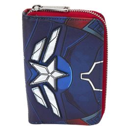Loungefly Cartera Brave New World Capitán América Marvel, Billetera Piel Vegana con Cremallera y Ranuras para Tarjetas
