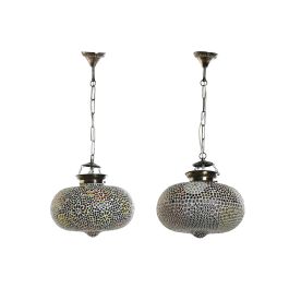 DKD Home Decor Lámpara de Techo Árabe Multicolor Cristal Mosaico 32 x 26 x 32 cm (2 Unidades)