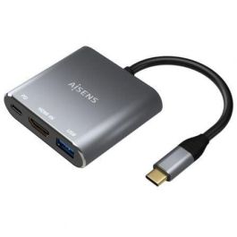 Aisens Conversor USB-C a HDMI/USB-C/USB 3.0 3 en 1, 4K@30Hz, 5Gbps, 15 cm, Gris Precio: 12.59000039. SKU: S8425255