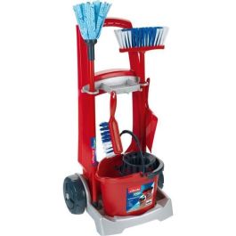 Klein 6703-6741 Carrito de Limpieza Vileda Infantil con Cepillo, Recogedor, Cubo y Fregona