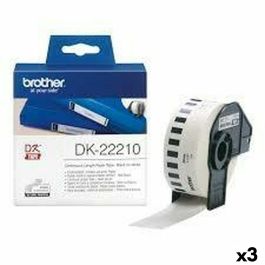 Papel Continuo para Impresoras Brother DK-22210 Blanco 29 mm x 30,48 m Negro Negro/Blanco (3 Unidades) Precio: 35.50000003. SKU: B178PBS2W4