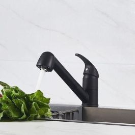 Edouard Rousseau AAAPS00243 Grifo Monomando Lavabo BAGO, Ducha Extraíble 2 Chorros, Negro Mate, Diseño Clásico Edouard Rousseau AAAPS00243 Grifo Monomando Lavabo BAGO, Ducha Extraíble 2 Chorros, Negro Mate, Diseño Clásico