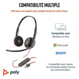 Poly C3220 Blackwire Auriculares USB-C Profesionales con Micrófono Flexible, Audio de Calidad y Ajuste Cómodo (Bulk) Poly C3220 Blackwire Auriculares USB-C Profesionales con Micrófono Flexible, Audio de Calidad y Ajuste Cómodo (Bulk)