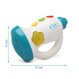 KioKids Trompeta Musical Infantil con Luces y Melodías de Plástico Resistente, para Bebés +6 Meses