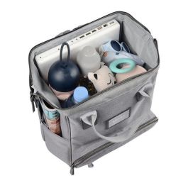 BEABA Bolso pañal Wellington unisex moderno, tipo mochila, gris jaspeado, con cambiador y bolsa isotérmica