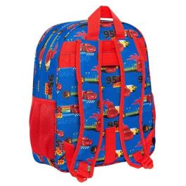 Mochila Escolar Cars Race ready Azul 32 X 38 X 12 cm
