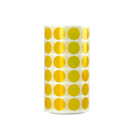 Liderpapel Gomets Circulares Adhesivos 15 mm Amarillo Rollo 2500 Unidades Caja Cartón