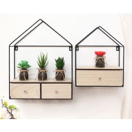 Cajón con Soporte para Pared 25x12,5x52 cm - Decoración Industrial en Marrón