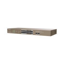Tenda G1118P-16-250W Switch Ethernet PoE 16 Puertos GE + 2 SFP 250W Gestionado No Administrado