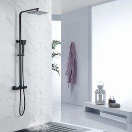 OCEANIC Columna de ducha - Mezclador termostático - Cabezal alto rectangular 30x20 cm - Negro mate OCEANIC Columna de ducha - Mezclador termostático - Cabezal alto rectangular 30x20 cm - Negro mate