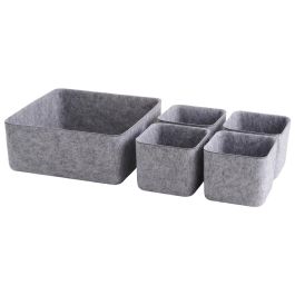 Day Juego de 5 Cestos Gris de Fieltro, 1 Cesto Grande 25x25cm y 4 Pequeños 12x12cm Precio: 10.69000031. SKU: B1HZ9VKXYW