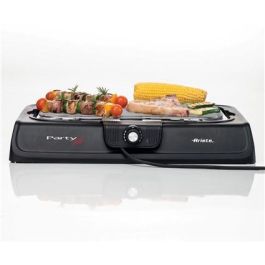 Ariete Barbacoa Eléctrica Portátil 723 con Parrilla para Carne y Verduras, Ajuste de Cocción