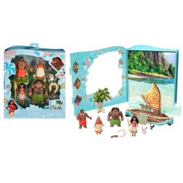 Mattel Hpg71 Mini Libro de Cuentos Disney Vaiana Pack de 6 Personajes: Muñeca Vaiana, Maui, Abuela Tala, Jefe Tui, Pua y Heihei