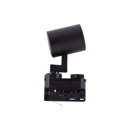 Lumiastra Foco Carril Trifásico GU10 Negro Orientable. Ideal para Iluminación de Salas de Exposiciones, Tiendas y Comercios.
