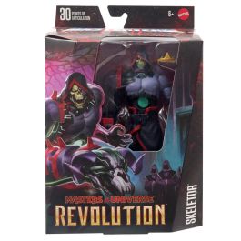 Mattel Masters of the Universe Revolution Skeletor Figura Articulada 17cm con Cabeza Extra, Corona y Brazo Havoc Tecnológico