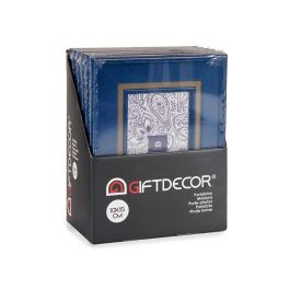 Giftdecor Portafotos 10x15 Azul Oscuro Plástico y Cristal