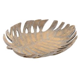 DKD Home Decor Centro Mesa Tropical Hoja Dorado Resina 29 x 5 x 34 cm