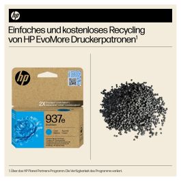 HP N.º 937E Tinta Cian Alta Capacidad XL para Officejet Pro 9110, 9120, 9130, 9720, 9730 - Aprox. 1.650 Páginas
