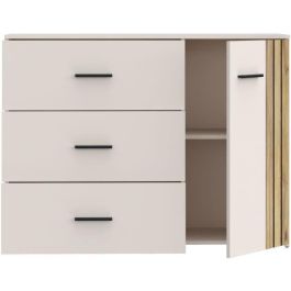 WAIKATO WKTK221RM902 Cómoda con 3 cajones y 1 puerta, Blanca, 119,9 x 41,3 x 89,7 cm